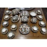 A LARGE COLLECTION OF 19TH CENTURY CROWN DERBY IMARI PATTERN TEAWARE including coffee cans