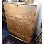 ERCOL: AN ELM 'WINDSOR' MODEL 469 CABINET 32.5" wide