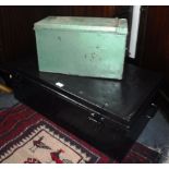 A METAL DEED BOX and a similar trunk