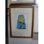 TESSA NEWCOMB (b.1955): 'Daffodil, 1989' coloured monoprint