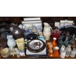 A COLLECTION OF VINTAGE BOTTLES, decorative ceramics and sundries