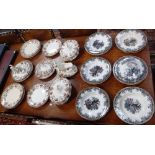 A COLLECTION OF 19TH CENTURY 'FLORA' PATTERN DINNER PLATES AND SOUP PLATES and a late Victorian