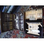 TWO CASED SETS OF CUTLERY