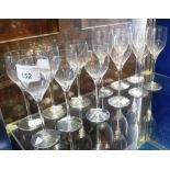 A SET OF SIX ORREFORS SHERRY GLASSES and six similar larger glasses (12)