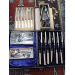 A SMALL COLLECTION OF CUTLERY and similar items