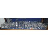 A LARGE COLLECTION OF CUT DRINKING GLASSES and similar glassware