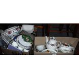A QUANTITY OF CERAMICS TO INCLUDE WORCESTER EVESHAM and similar items (2 boxes)