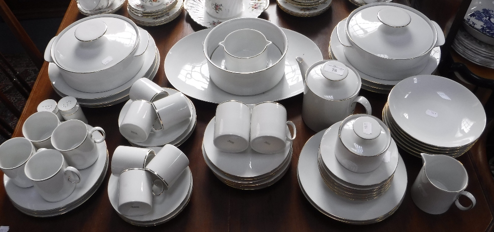 A QUANTITY OF 'THOMAS' (GERMANY) GILT BANDED WHITE GLAZED DINNER, TEA AND COFFEEWARE