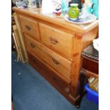 AN EDWARDIAN BIRCH CHEST OF DRAWERS 41" wide