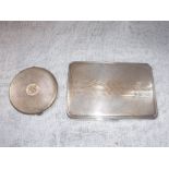 A SILVER CIGARETTE CASE and a compact (2)