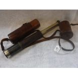 A LEATHER MOUNTED TELESCOPE, stamped 'T Balfour, Ross London, No. 29171' in leather case,