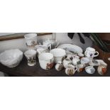 A COLLECTION OF CRESTED AND SIMILAR CERAMICS