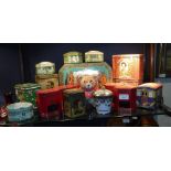 A 1935 GEORGE VI JUBILEE TIN and a collection of vintage tins