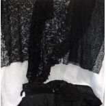 A COLLECTION OF VINTAGE COSTUMES, mostly black lace and others