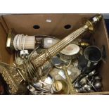 A QUANTITY OF ASSORTED METALWARE AND SIMILAR ITEMS including dressing table wares