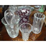 A COLLECTION OF LARGE GLASS VASES