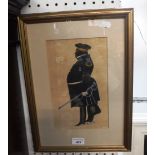 A 19TH CENTURY SILHOUETTE PORTRAIT 'Colonel Sir George Teesdale, Kings Dragoon Guards as in 1827, 24