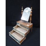 AN EARLY 20TH CENTURY CONTINENTAL JEWELLERY BOX in the form of a miniature dressing table with