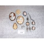 A COLLECTION OF CAMEO BROOCHES