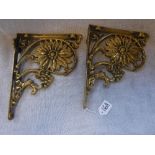 A PAIR OF VICTORIAN STYLE BRASS BRACKETS (suitable for a Toilet cistern)