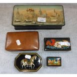 A SMALL COLLECTION OF RUSSIAN LACQUERED BOXES