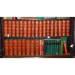 'PUNCH' vols 1-100, 1841-1891 with gilt leather spines and various Punch almanacs and other odd