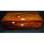 A 19TH CENTURY MAHOGANY WRITING SLOPE with fitted interior