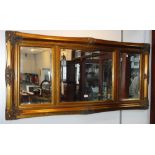 A LARGE GILT FRAMED TRIPLE WALL MIRROR 31" high x 63" wide