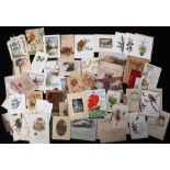 A LARGE COLLECTION OF MAINLY EARLY 20TH CENTURY GREETINGS CARDS Condition: overall in fairly good