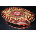 A 1930S VINTAGE 'EDMONDSON'S ORIGINAL RED SEAL TOFFEE' TIN of oval form Condition: the printing is