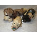 MERRYTHOUGHT: A VINTAGE PLUSH DOG, a Vintage tin plate clockwork plush covered cat and a similar dog