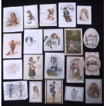 A COLLECTION OF VICTORIAN GREETINGS CARDS, all depicting children (20) Condition: all in fairly good