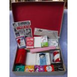 HAMLEYS OF REGENT STREET: A VINTAGE 'MAGICIAN'S CHEST' containing various card games and tricks