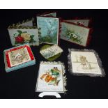 RAPHAEL TUCK & SONS LTD: TWO VICTORIAN 'SILK FRINGED' CHRISTMAS CARDS, a single 'New year' card