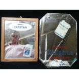 A VINTAGE 'PLAYER'S WEIGHTS' CIGARETTES ADVERTISING MIRROR '15 for 6d' and a 'Will's Capstan'