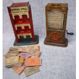 BING: AN EARLY 20TH CENTURY TIN PLATE 'BOOKING OFFICE' TICKET DISPENSER' for 'O' gauge or larger,