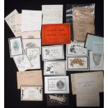 A MEMORIAL CARD FOR QUEEN VICTORIA, a collection of similar memorial cards, letters and printed