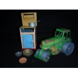 MINIC TOYS: A 1950S/60S AVELING BARFORD 'INVICTA' TIN-PLATE ROAD ROLLER and a 1930s tin-plate toy