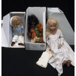 GOTZ PUPPENMANUFAKTUR: A 'YUMONI' doll by Karin Schmidt and two others similar (boxed) Condition: