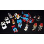 CORGI: A COLLECTION OF (PLAY-WORN) 007 JAMES BOND VEHICLES, two Batmobiles, two Chitty Chitty Bang