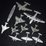 DINKY TOYS: A 'YORK' PLANE and a collection of similar aircraft and a battleship Condition: all in