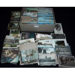 A BOX CONTAINING A LARGE QUANTITY OF POSTCARDS, many early 20th century, Birthday postcards,