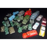 DINKY TOYS: A 1950S 'MOBILGAS' TANKER , a Jaguar XK120 and a collection of similar vehicles, some