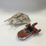 STAR WARS: Kenner: A "Rebel Armored Snowspeeder", and a "Landspeeder", a Kenner: A "TIE Interceptor"