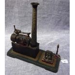 BING: AN EARLY 20TH CENTURY MODEL STEAM ENGINE, with dynamo and tripod lamp. Constructed in tin-