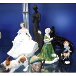 A COLLECTION OF DOULTON FIGURES including 'Tiny Tim', 'Nancy' and other items