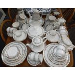 A PARAGON 'BELINDA' DESIGN DINNER AND TEA SERVICE and an Adams brown and white tea set