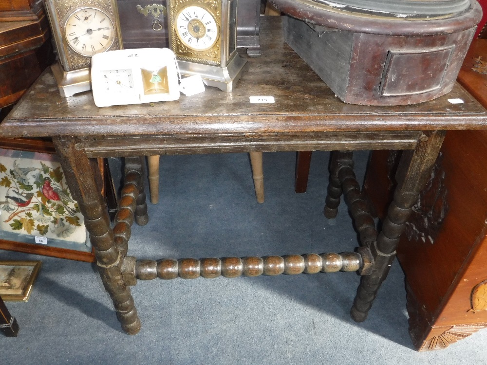 A BOBBIN TURNED SIDE TABLE,17th century and later, 30" wide