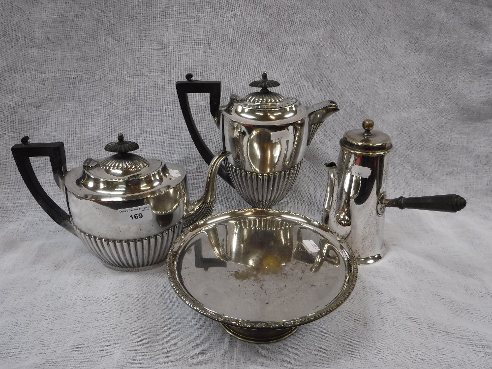 A PLATED TEAPOT AND HOT WATER JUG and similar items