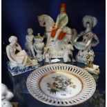 A SMALL COLLECTION OF CERAMICS including a Staffordshire figure 'Havelock' and others